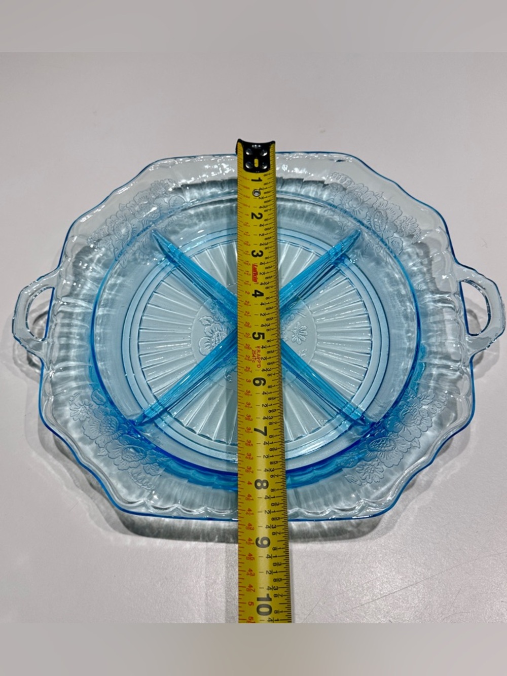 Vintage Anchor Hocking Depression Ware Mayfair Open Rose Four Part Relish Dish - Picture 4 of 6